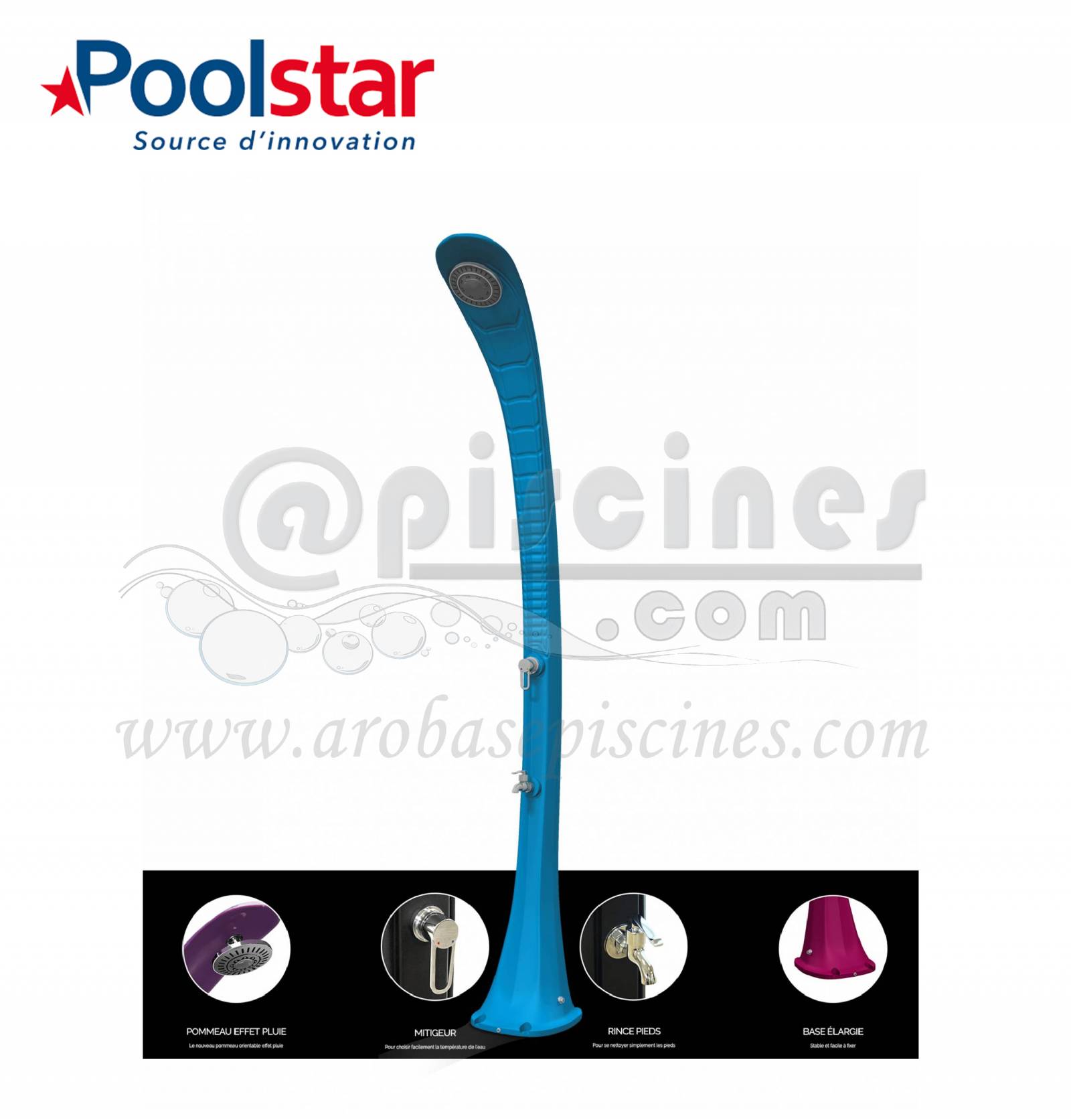 Isolator stereo Productiviteit Douche solaire 32l cobra avec rince pieds plusieurs coloris disponibles  piscine en ligne - Arobase Piscines